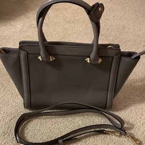 Figestin Gray Women’s Satchel Handbag with Crossbody Strap - NWOT